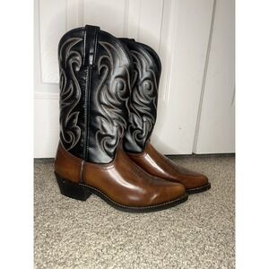 Laredo‎ Boots Nashville Western Cowboy Peanut Leather 28-2464 Mens Size 9.5D